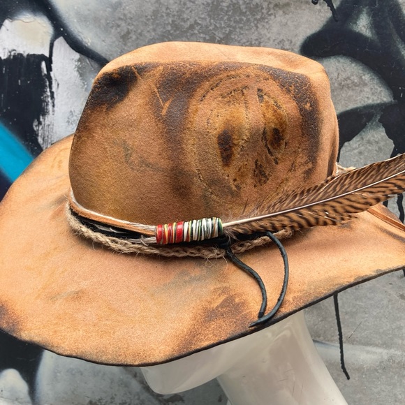 SOLD Funky Distressed Festival Hat - Picture 10 of 13